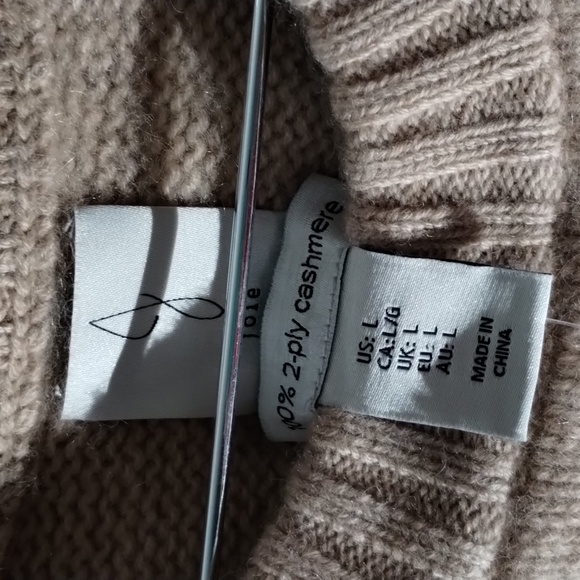 Joie Cashmere Sweater Sleeveless 2ply cable knit L nwt - Picture 2 of 6